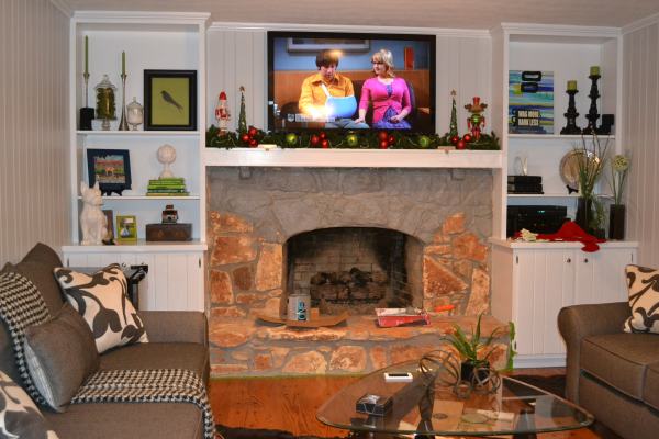  den painted fireplace